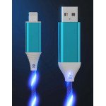 Wholesale 2.4A RGB LED Light Durable USB Cable for IPhone IOS Lighting 3FT (Blue)